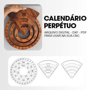 🗓️ Calendário Perpétuo em Madeira – Arquivo Digital para CNC