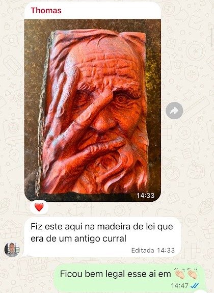 Depoimento de Thomas no grupo de alunos